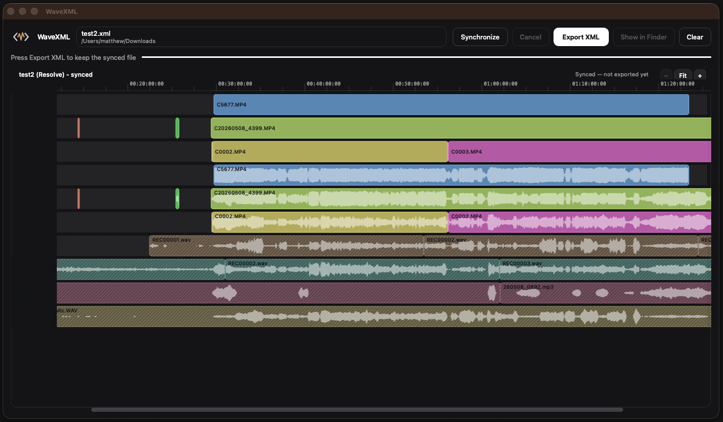 WaveXML — Sync Zoom / Sound Devices audio to cameras (free Mac and Windows beta)